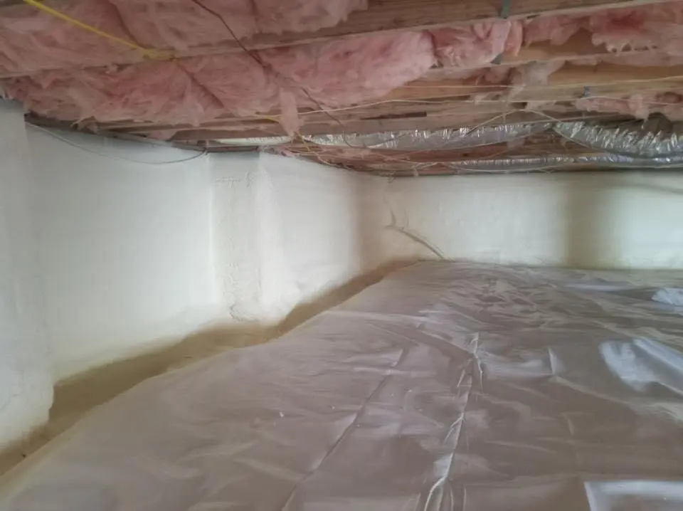 Crawl space encapsulation with closed-cell spray foam for Spray Foam Roofing Repair in Kankakee